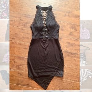 Lace crisscross bodice “Little black dress”